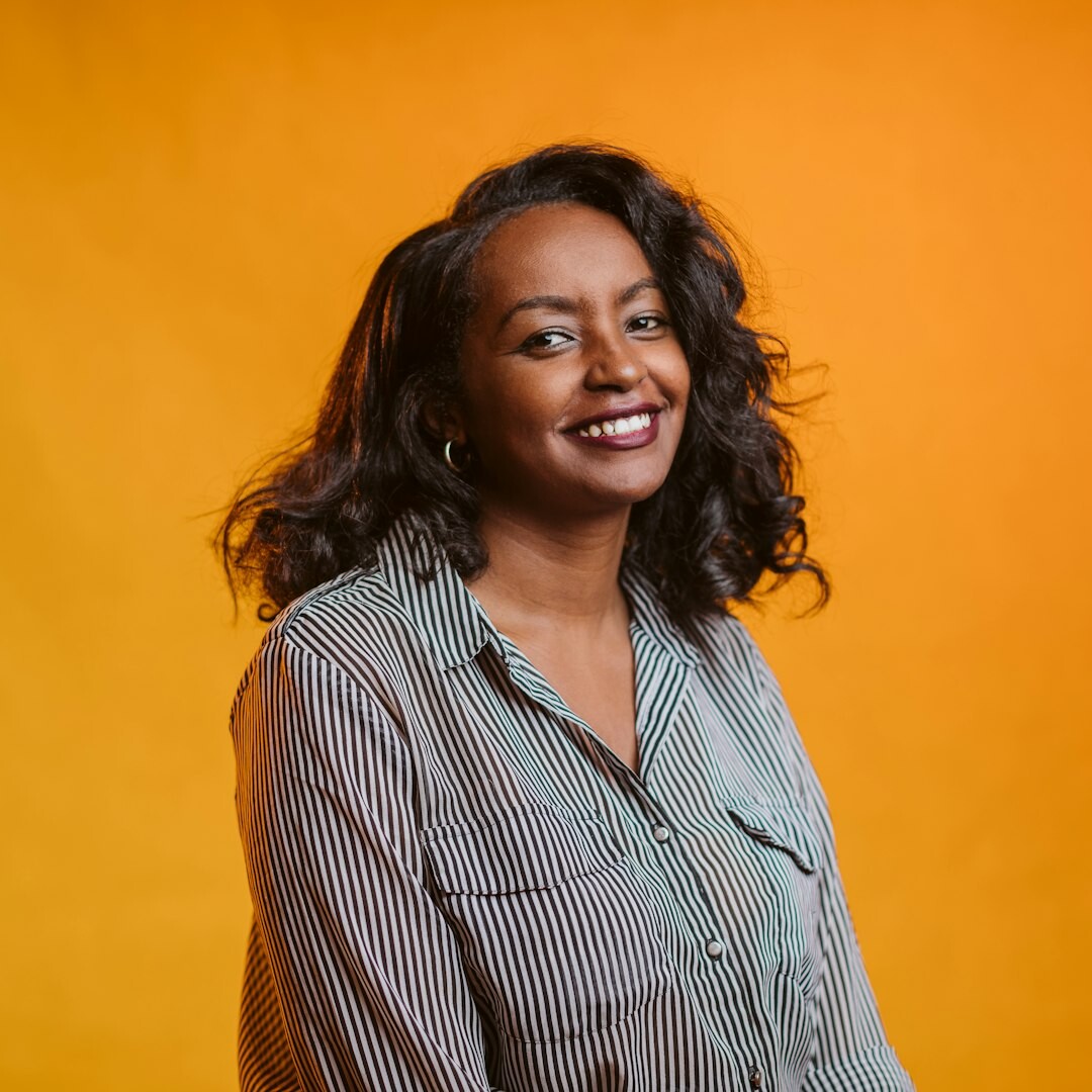 Young tech analyst woman smiling